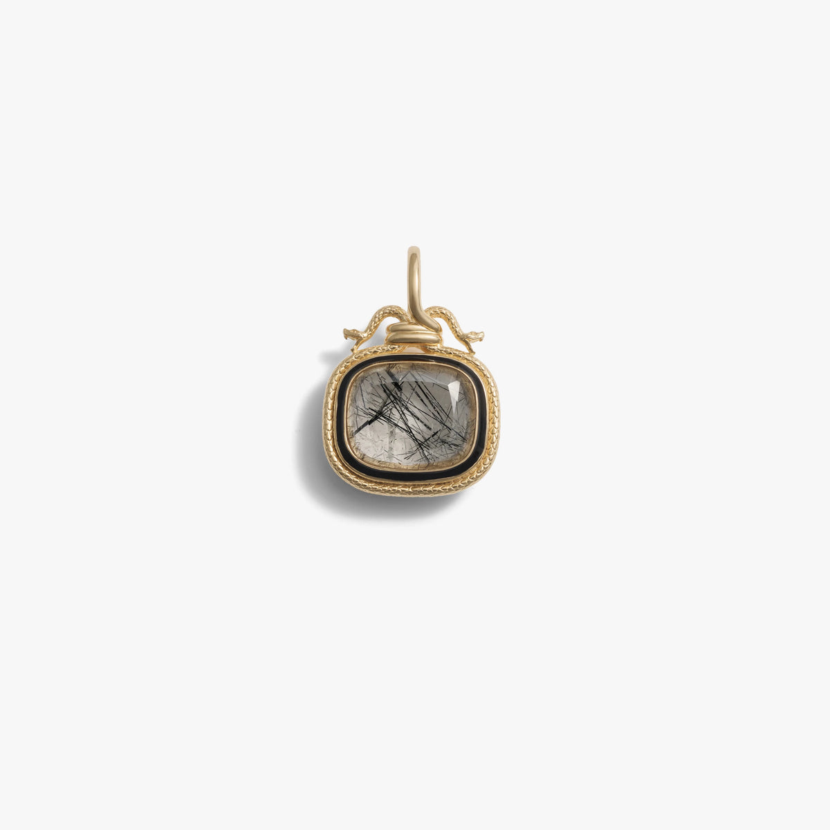Awe Inspired Pendants 14K Gold Vermeil Twin Serpent Mourning Locket