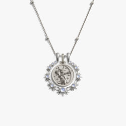 Awe Inspired Necklaces 925 Sterling Silver / Mini Artemis / 16'' - 18'' Mini Triple Moon Goddess Halo Necklace Set