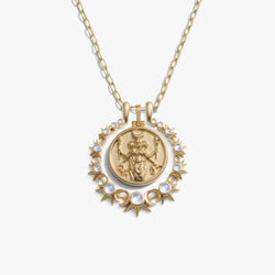 Awe Inspired Necklaces 14K Gold Vermeil / Hecate / 16'' - 18'' Triple Moon Goddess Halo Necklace Set