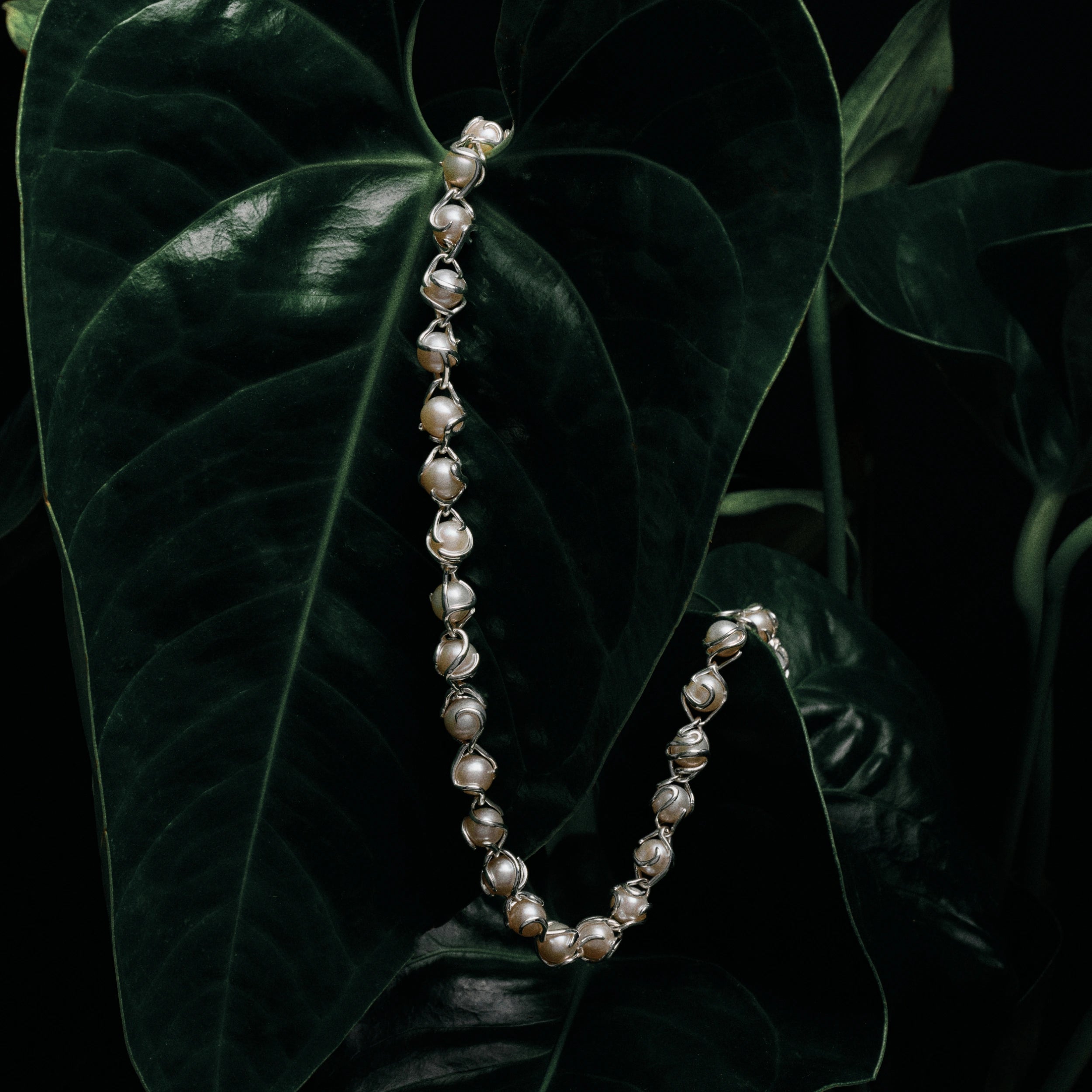 Awe Inspired Necklaces Damselfly Caged Pearl Necklace