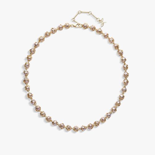 Awe Inspired  Necklaces Damselfly Caged Pearl Necklace