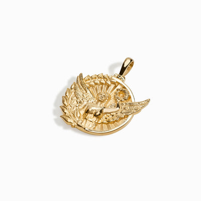 An Awe Inspired Nike pendant with a bird on it.