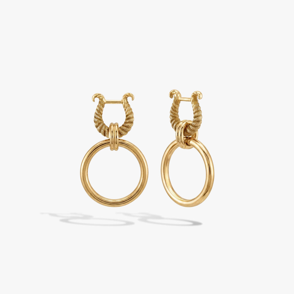 Awe Inspired Earrings 14K Gold Vermeil / Pair Omega Cascading Hoops