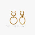 Awe Inspired Earrings 14K Gold Vermeil / Pair Omega Cascading Hoops