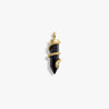 Awe Inspired Pendants 14K Gold Vermeil Onyx Crystal Snake Amulet