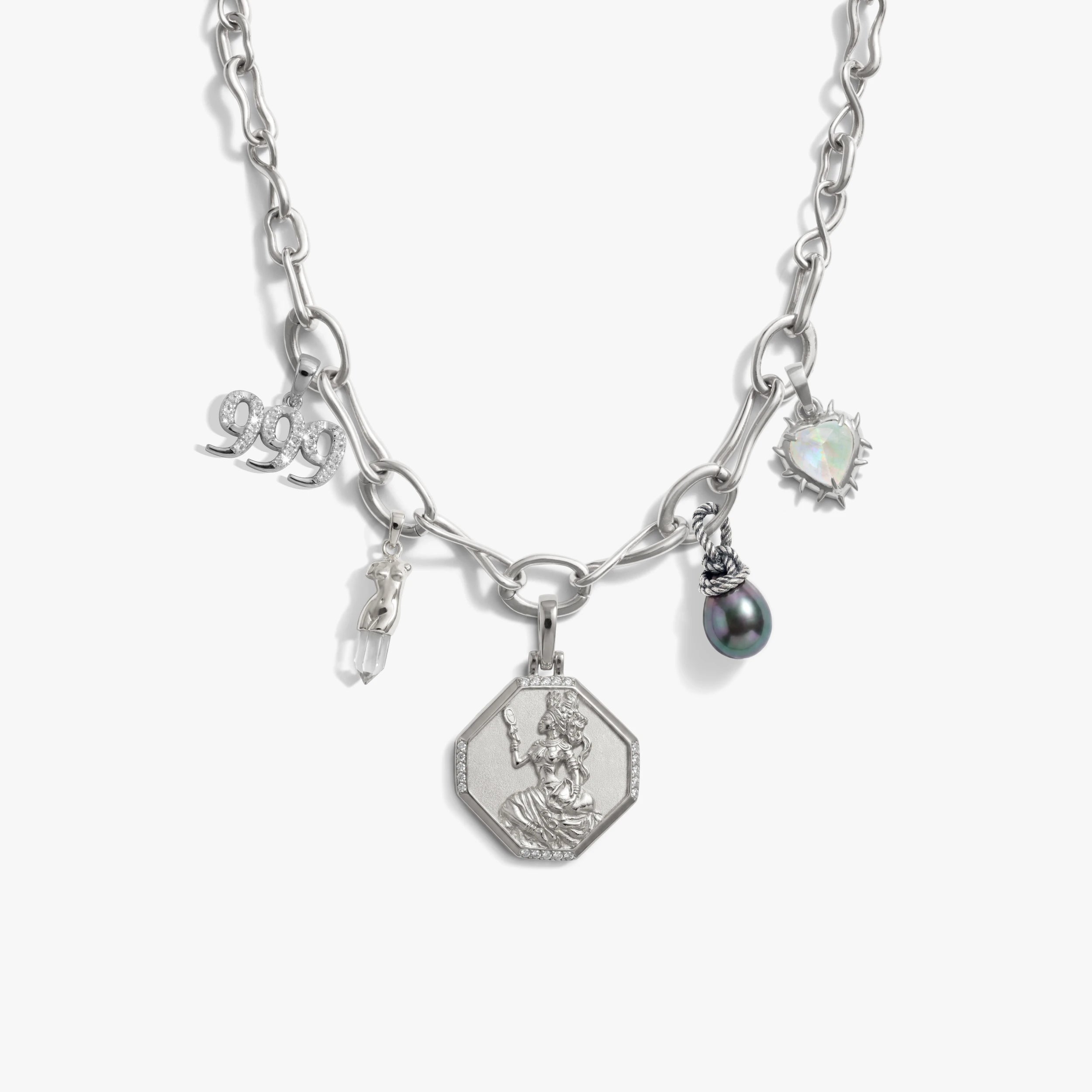 Awe Inspired Necklaces 925 Sterling Silver The Enchantress Statement Charm Necklace