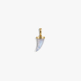 Awe Inspired Pendants 14K Gold Vermeil / Rainbow Moonstone Carved Saber-Tooth Pendant