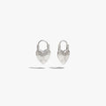 Awe Inspired Earrings 925 Sterling Silver / Pair Padlock Heart Huggies