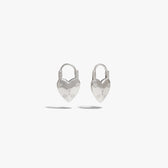 Awe Inspired Earrings 925 Sterling Silver / Pair Padlock Heart Huggies