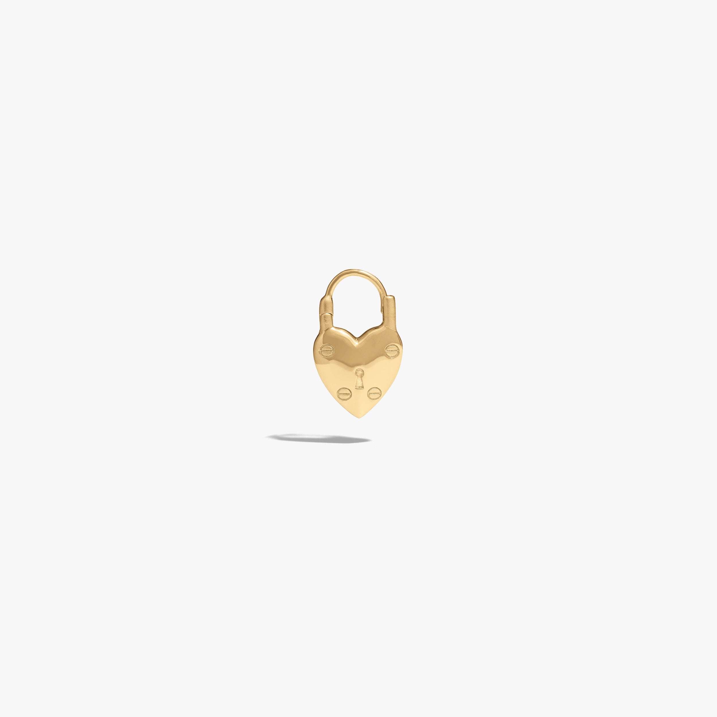 Awe Inspired  Earrings Padlock Heart Huggies