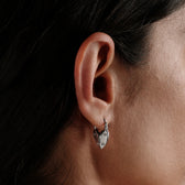 Awe Inspired Earrings Padlock Heart Huggies