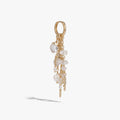 Awe Inspired Earrings 14K Gold Vermeil / Single Pearl & Crystal Quartz Dynamic Huggie