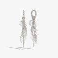 Awe Inspired Earrings 925 Sterling Silver / Pair Pearl & Crystal Quartz Dynamic Huggie