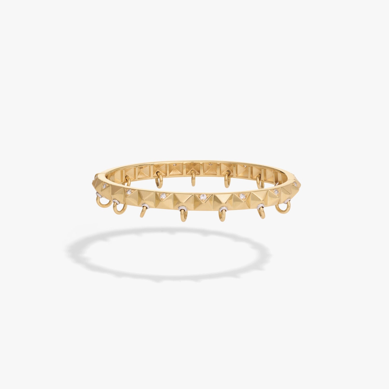 Awe Inspired Bracelets 14K Gold Vermeil / Small Sapphire Armor Hinge Cuff