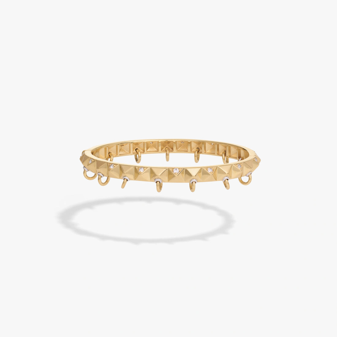 Awe Inspired Bracelets 14K Gold Vermeil / Small Sapphire Armor Hinge Cuff