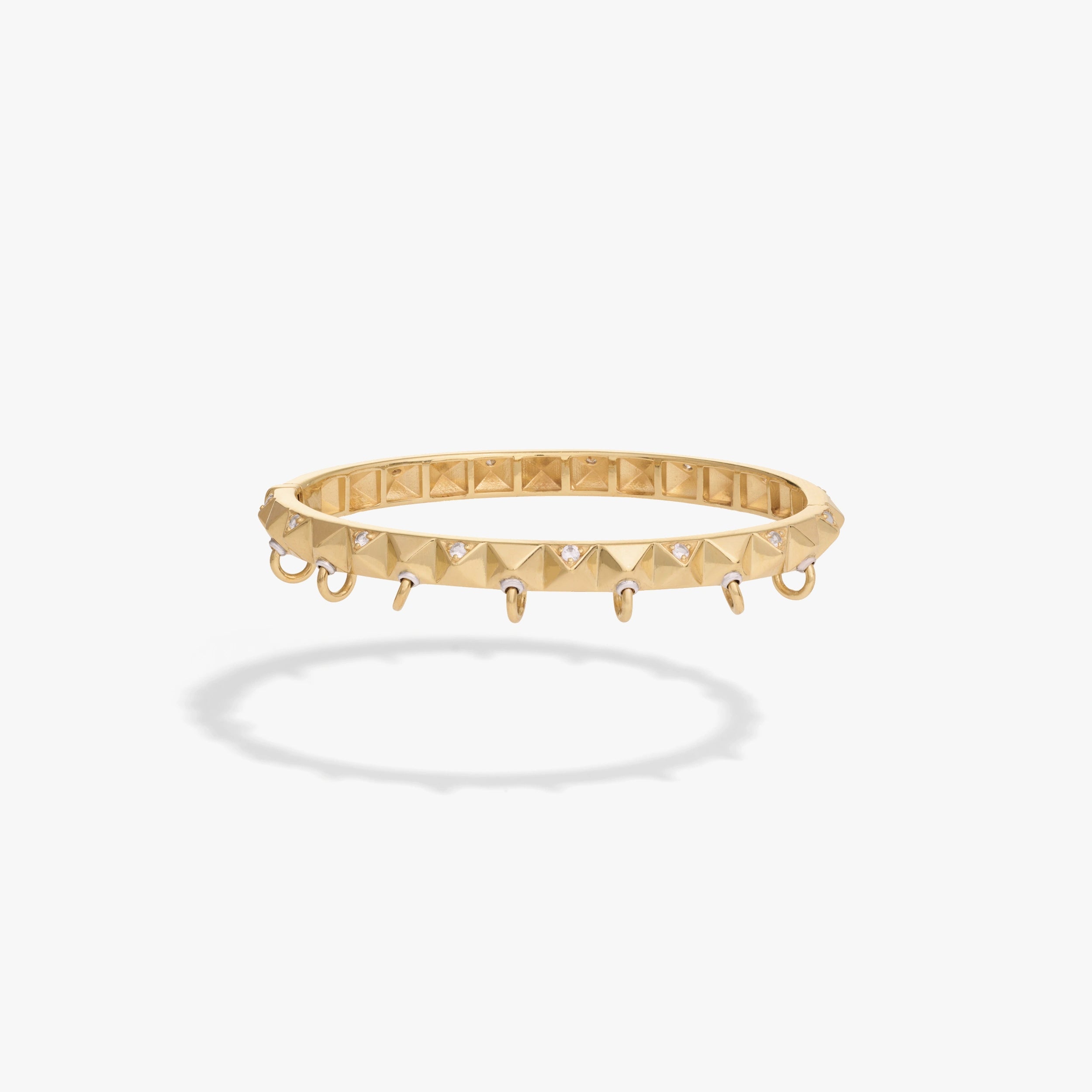 Awe Inspired Bracelets 14K Gold Vermeil / Small Sapphire Armor Hinge Cuff