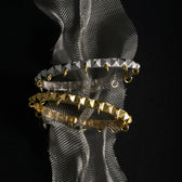 Awe Inspired Bracelets Sapphire Armor Hinge Cuff