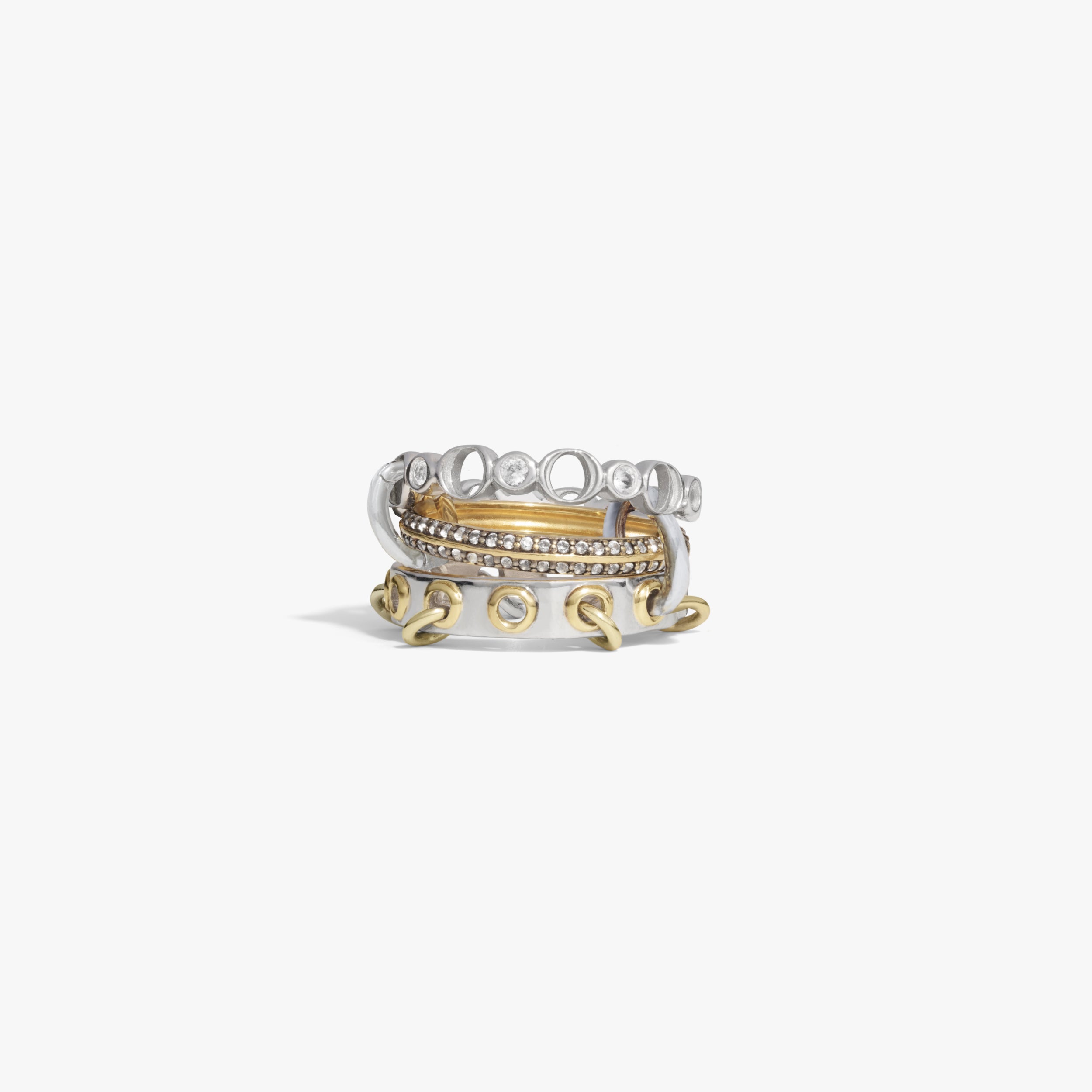 Awe Inspired Rings 925 Sterling Silver / 14K Gold Vermeil / 6 Armor Ring Stack