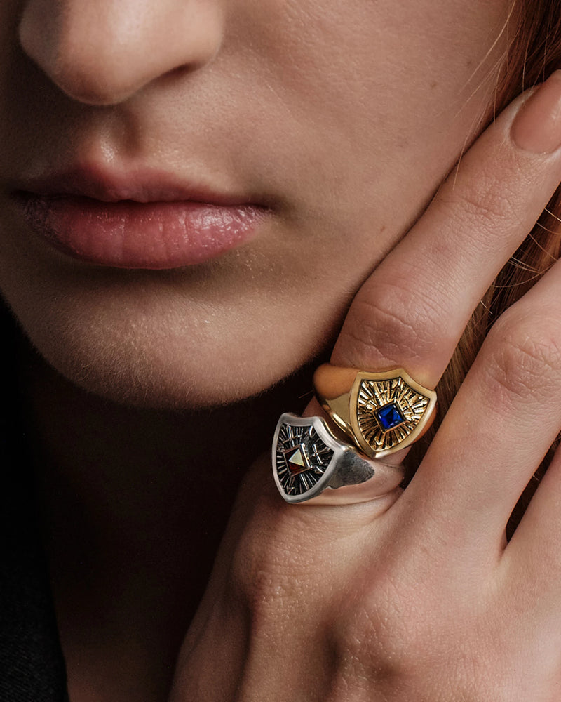 Awe Inspired Rings Gemstone Shield Defense Ring