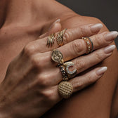 Awe Inspired Rings Sapphire Armor Crest Statement Ring