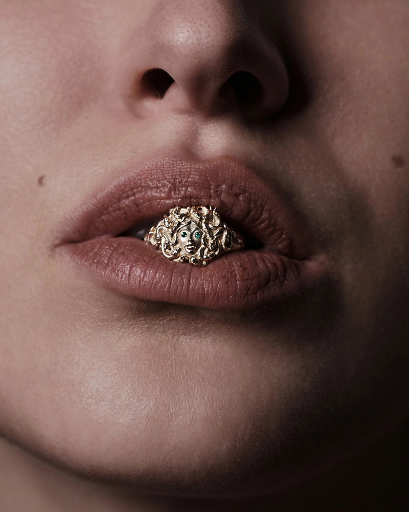 Awe Inspired Rings 14K SG Medusa Ring