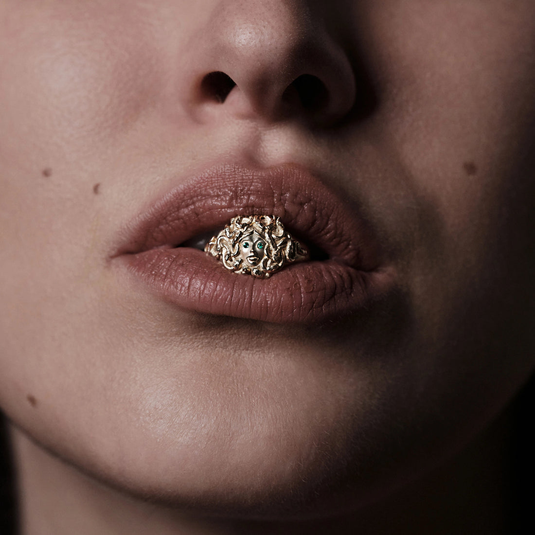 Awe Inspired Rings 14K SG Medusa Ring