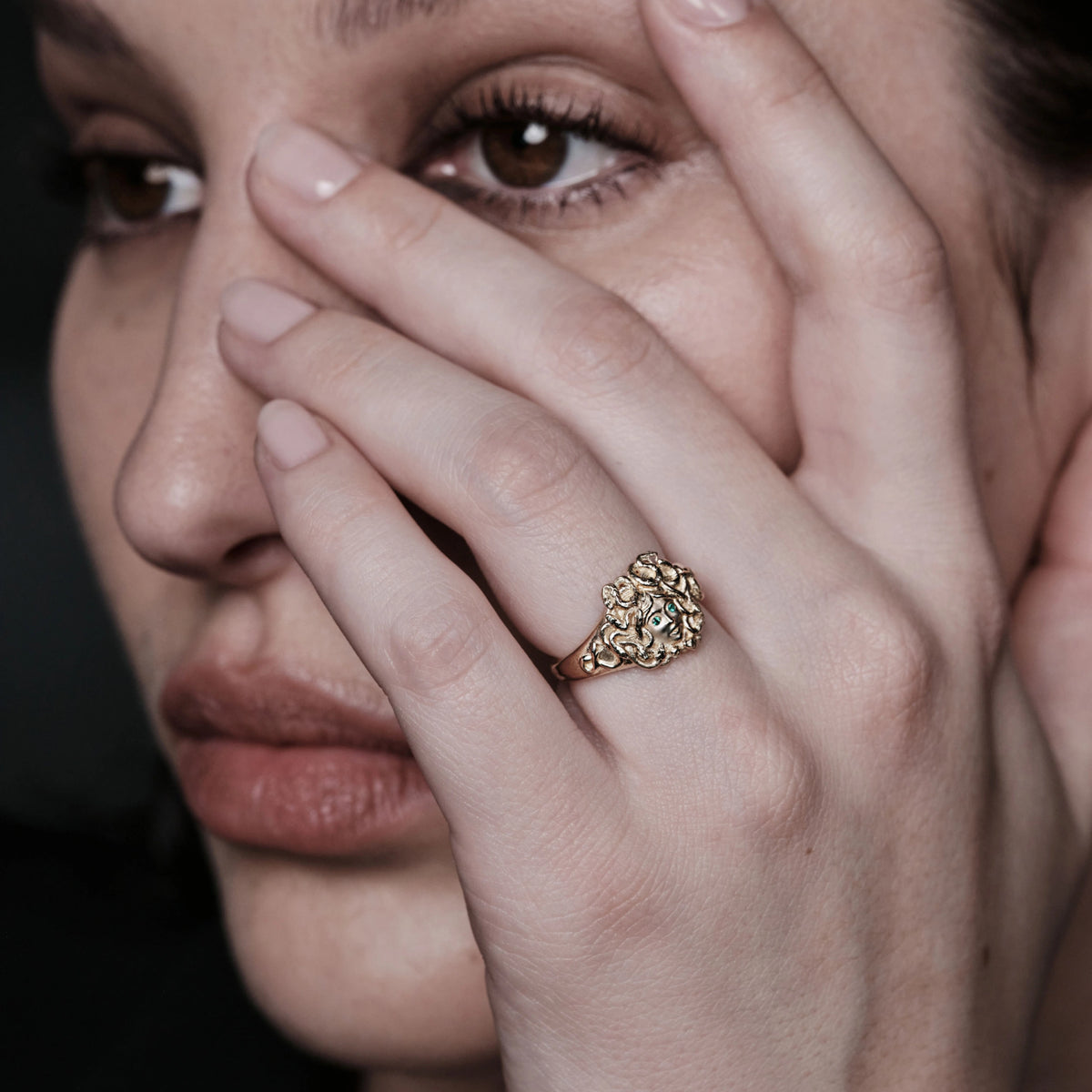 Awe Inspired Rings 14K SG Medusa Ring