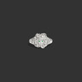 Awe Inspired Rings 14K White Gold / 5 Emerald Medusa Signet Ring