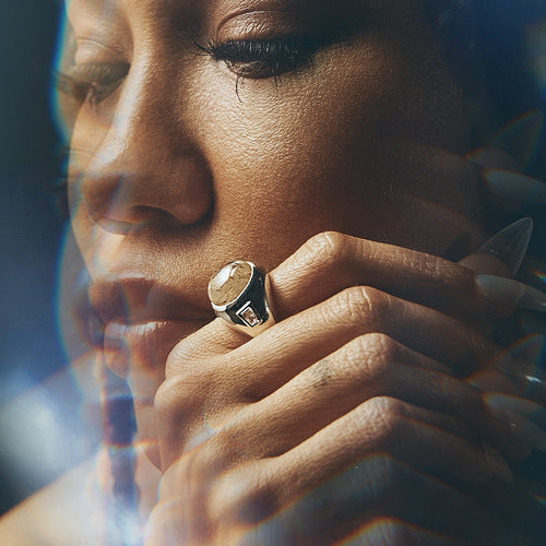 Awe Inspired Rings Future Artifact Gemstone Signet Ring