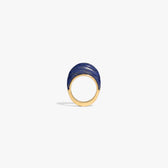 Awe Inspired Rings 14K Gold Vermeil / Blue Lapis / 6 Carved Wave Ring