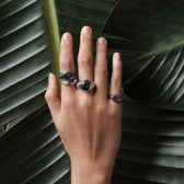 Awe Inspired Rings Carved Gemstone Stacking Ring Set