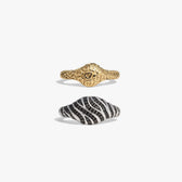 Awe Inspired Rings 6 Cat Print Signet Ring Duo