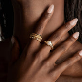 Awe Inspired Rings Adorned Pearl Statement Ring