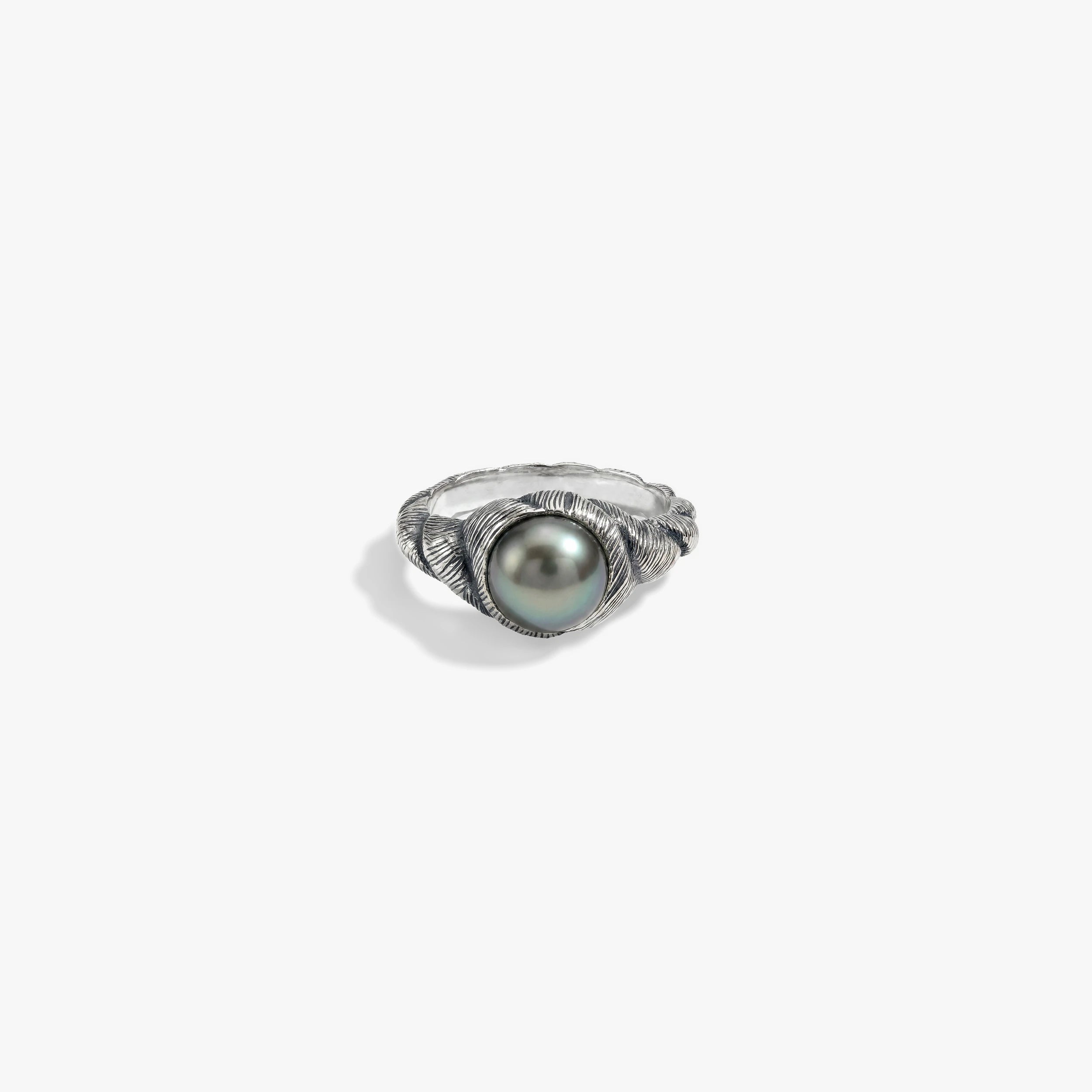 Awe Inspired Rings 925 Sterling Silver / 5 Adorned Pearl Statement Ring