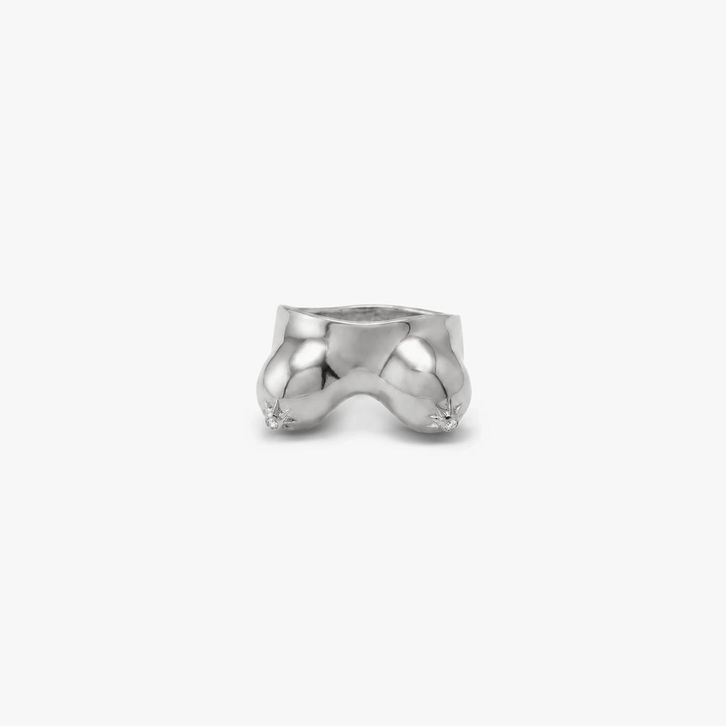 Awe Inspired Rings 925 Sterling Silver / 5 Sapphire Décolletage Ring