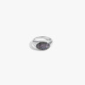 Awe Inspired Rings 925 Sterling Silver / Purple Labradorite / 5 Carved Gemstone Deathwatch Beetle Ring