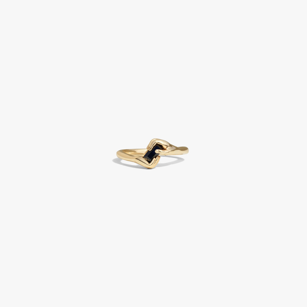 Awe Inspired Rings 14K Gold Vermeil / Black Sapphire / 5 Hands of Fate Gemstone Rings
