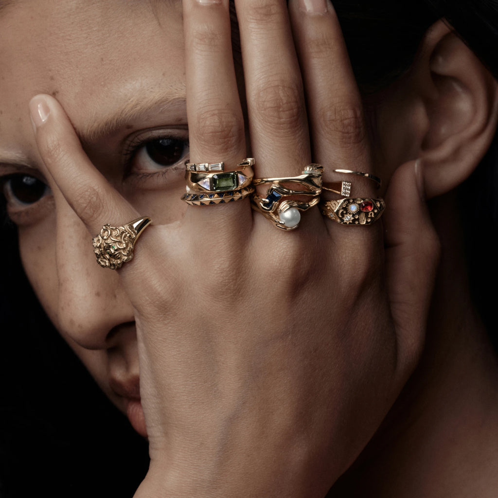 Awe Inspired Rings Hands of Fate Gemstone Ring Set