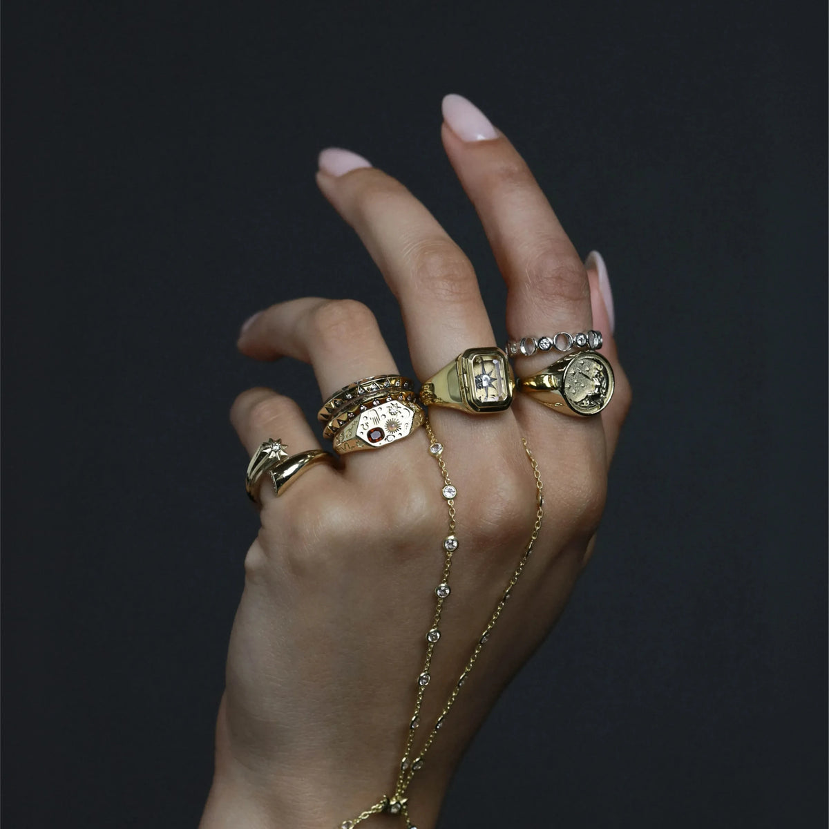 Awe Hieroglyphs Signet Ring