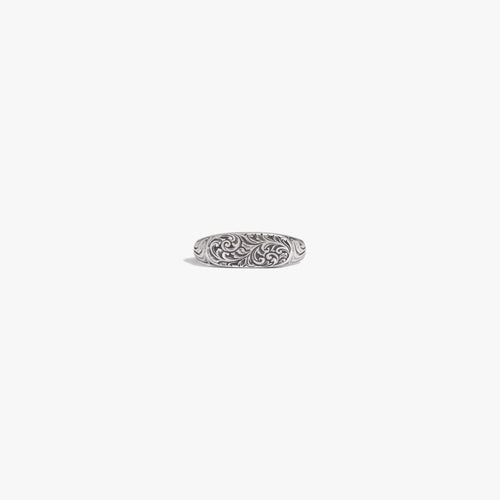 Awe Inspired Rings 925 Sterling Silver / 5 Filigree Signet Ring