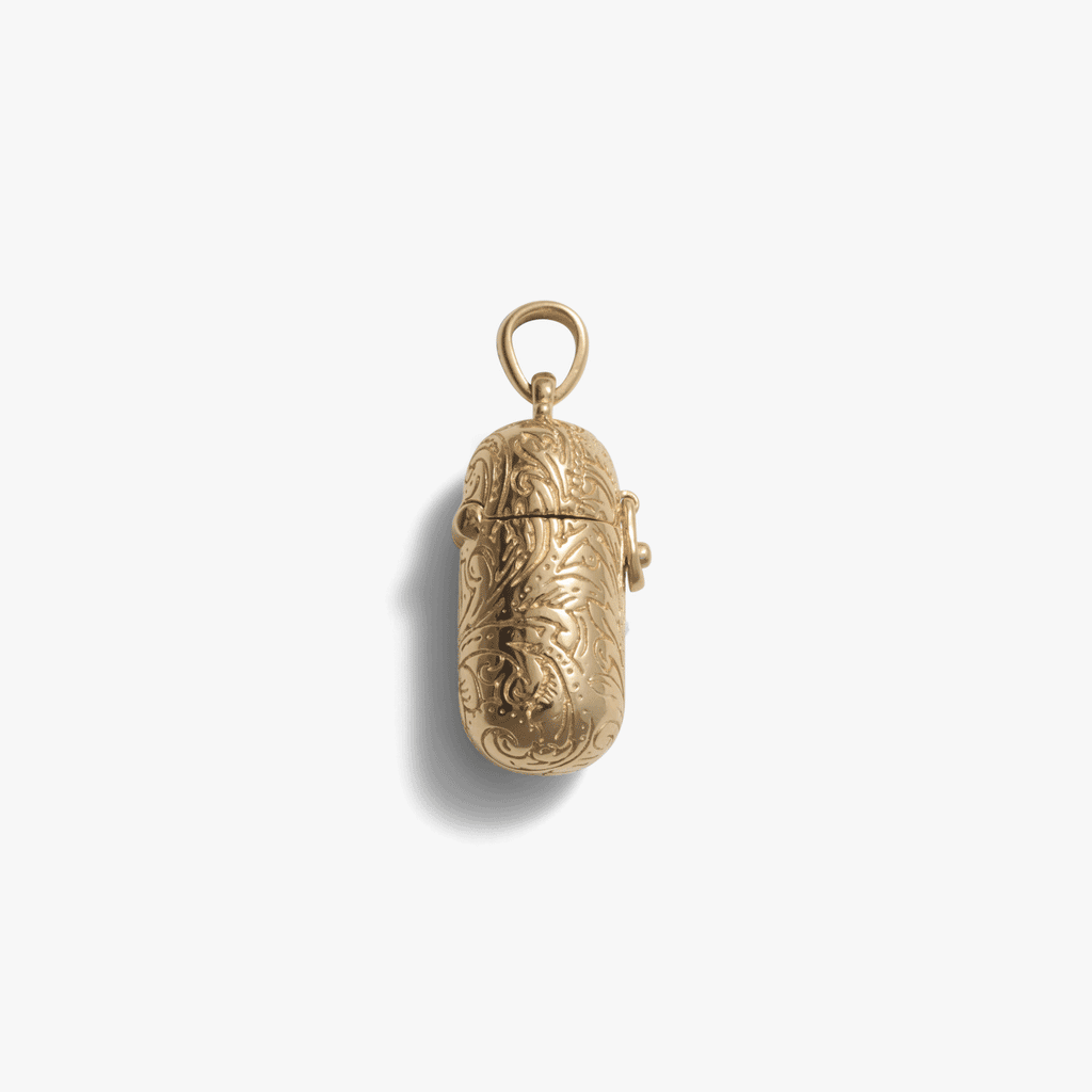 Awe Inspired Ritual 14K Gold Vermeil Filigree Pillbox Pendant