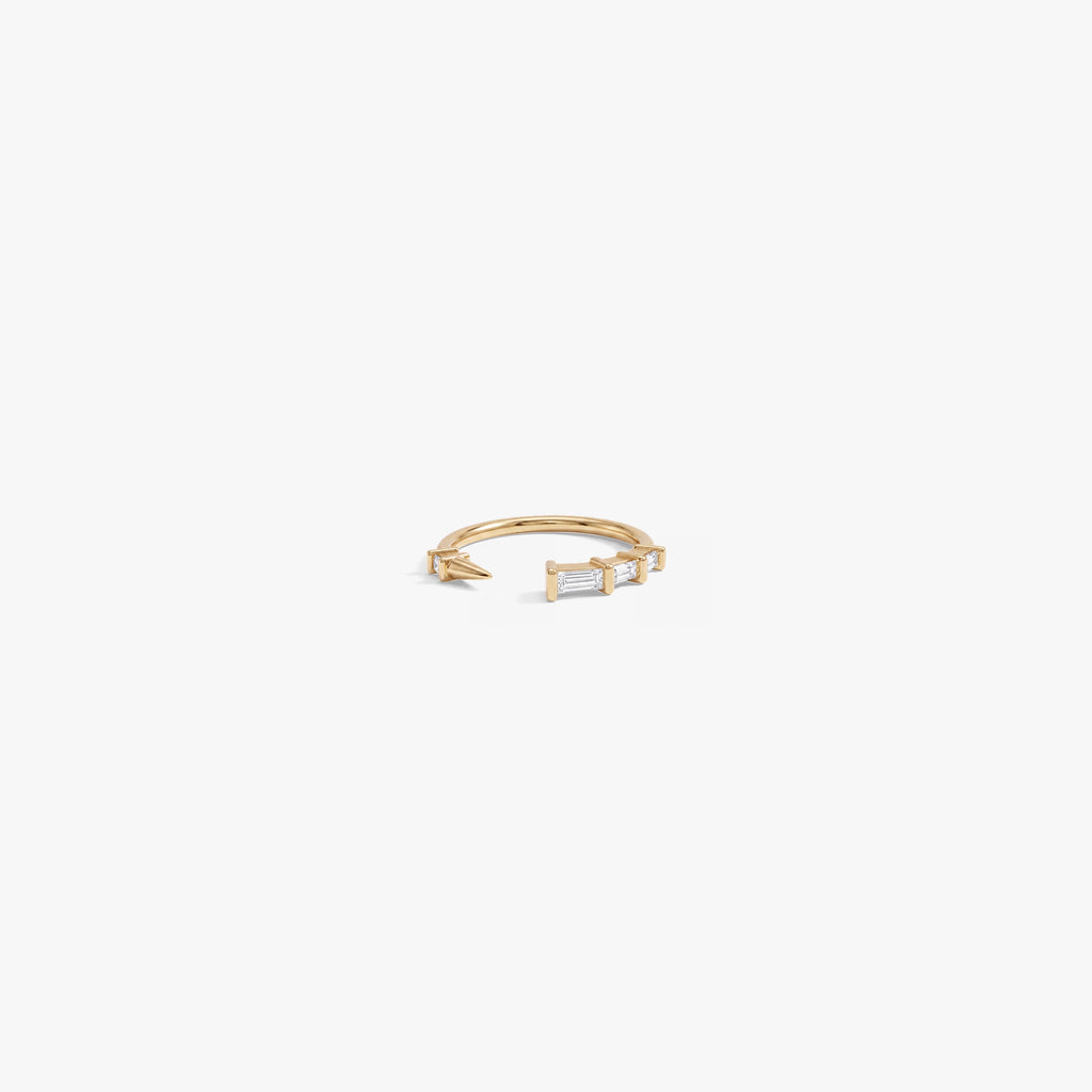 Awe Inspired Rings 14K Gold Vermeil / White Sapphire / 5 Graduated Dagger Band