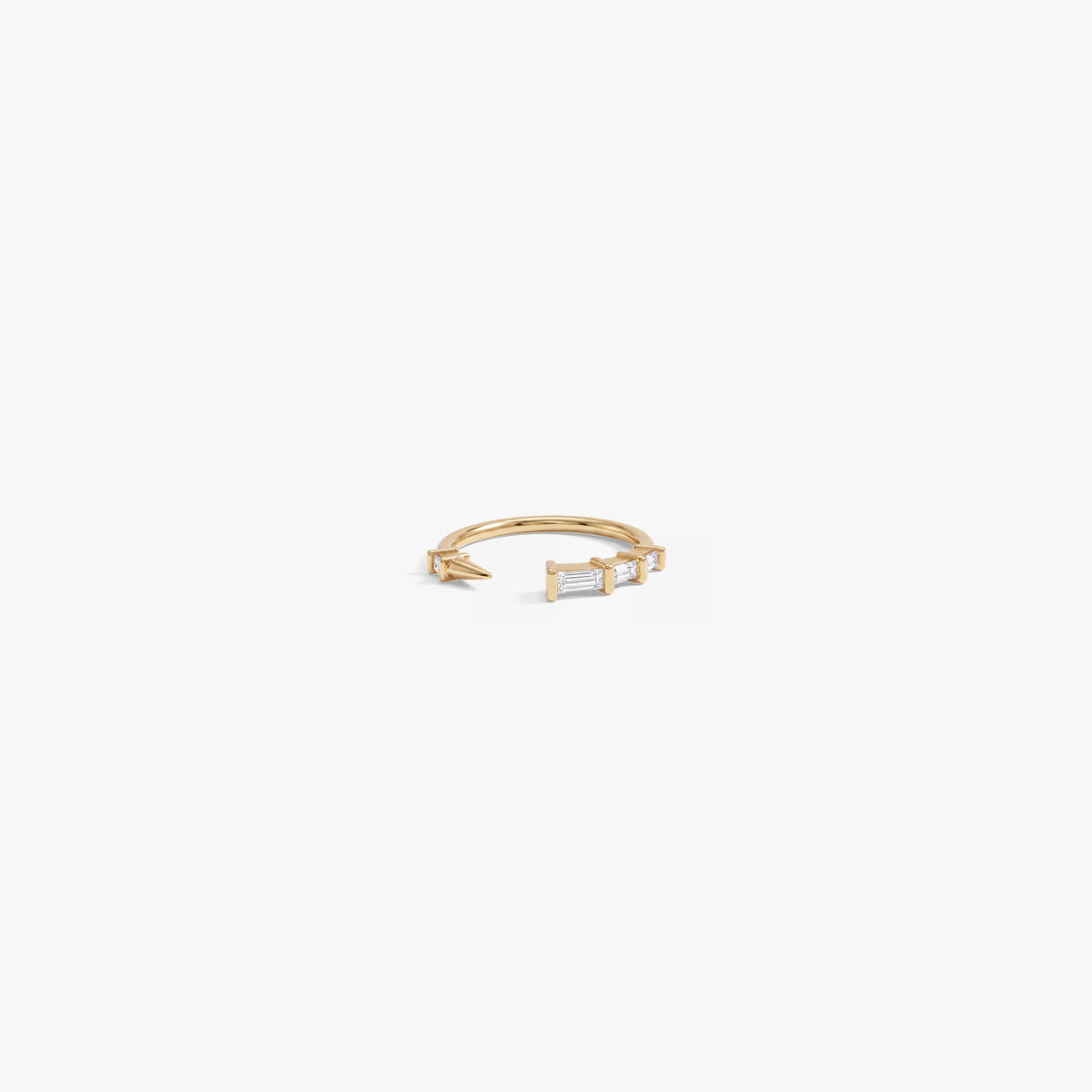Awe Inspired Rings 14K Gold Vermeil / White Sapphire / 5 Graduated Dagger Band