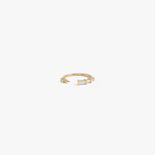 Awe Inspired Rings 14K Gold Vermeil / White Sapphire / 5 Graduated Dagger Band