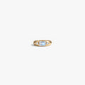 Awe Inspired Rings 14K Gold Vermeil / Rainbow Moonstone / 5 Knife Edge Gemstone Band