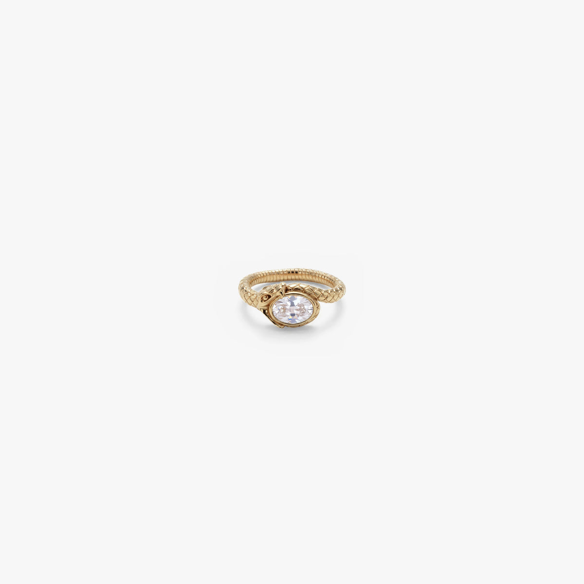 Awe Inspired Rings 14K Gold Vermeil / White Sapphire / 5 Ouroboros Gemstone Ring