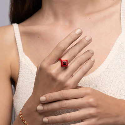 Red Ruby Aura Ring-Rings-Awe Inspired