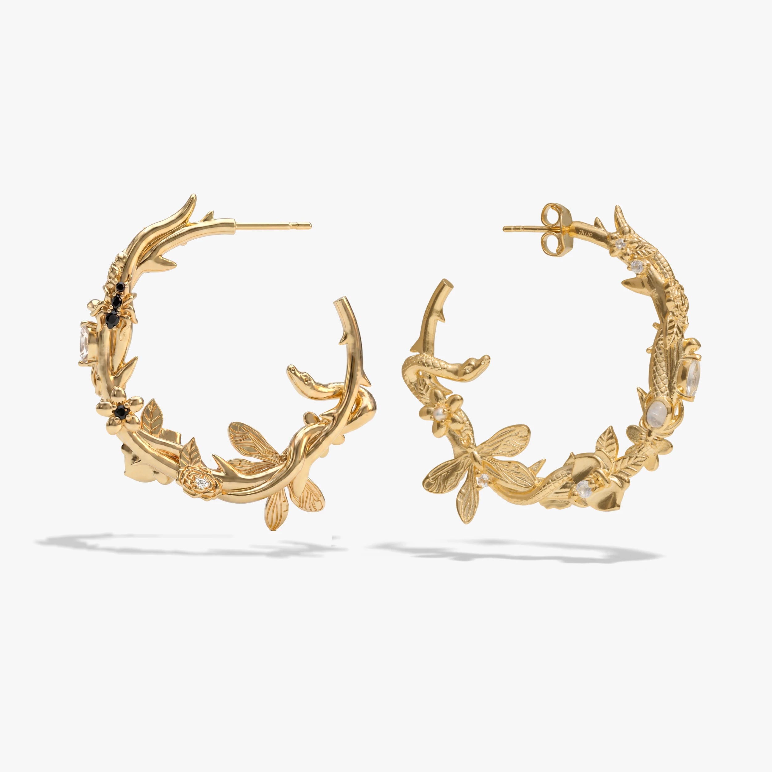 Awe Inspired Earrings 14K Gold Vermeil / Large / Pair Secret Forest Hoops