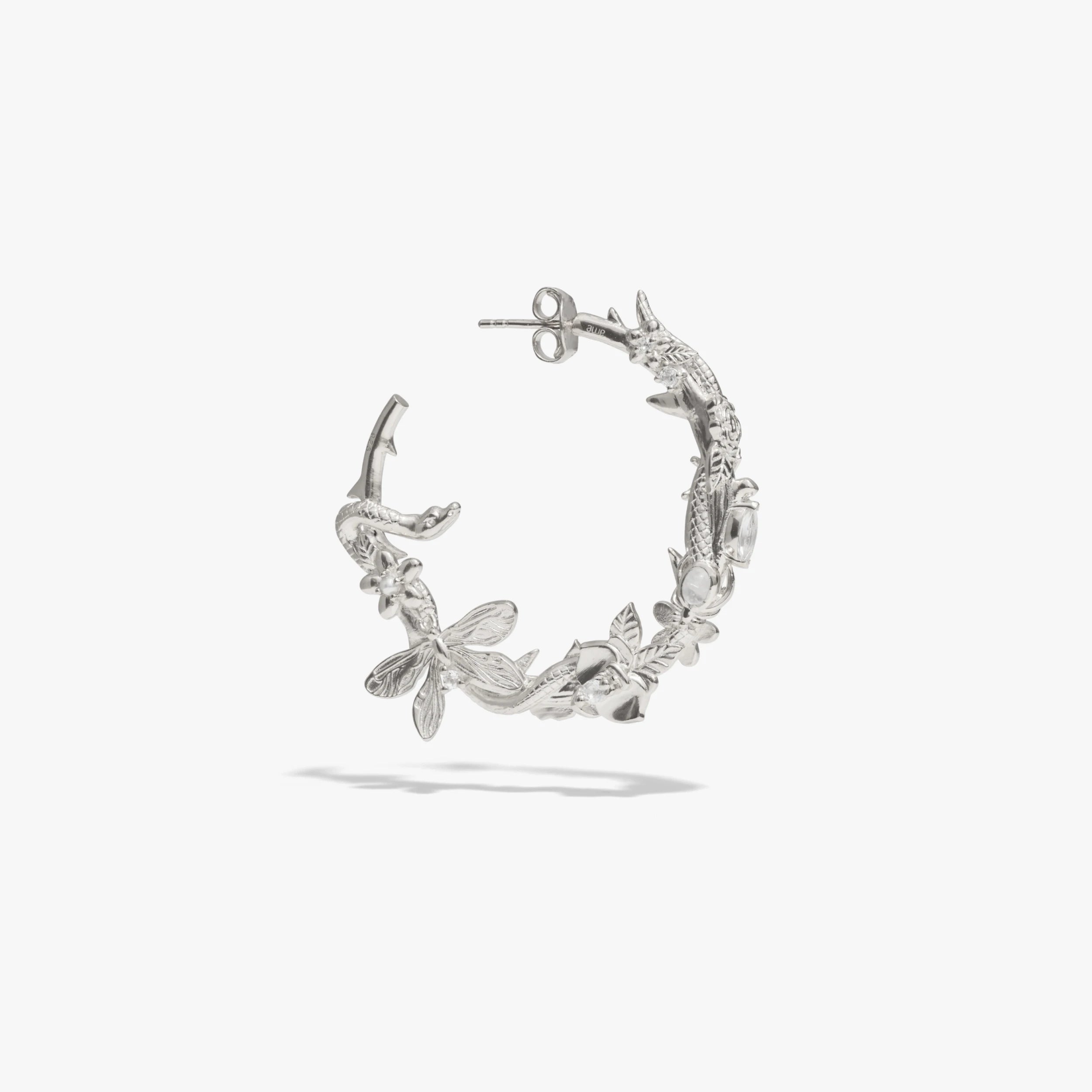 Awe Inspired Earrings 925 Sterling Silver / Large / Single Left Secret Forest Hoops