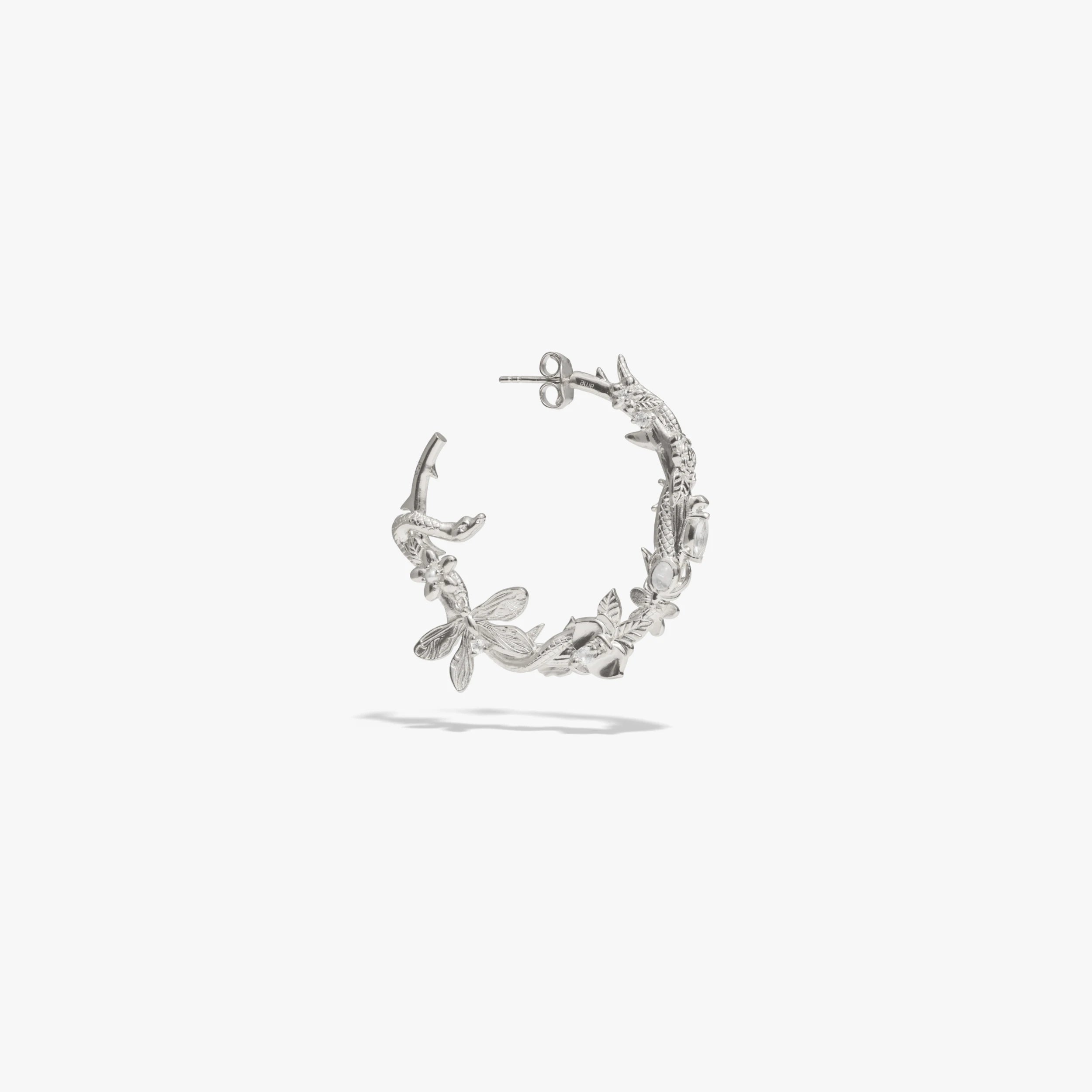 Awe Inspired Earrings 925 Sterling Silver / Small / Single Left Secret Forest Hoops